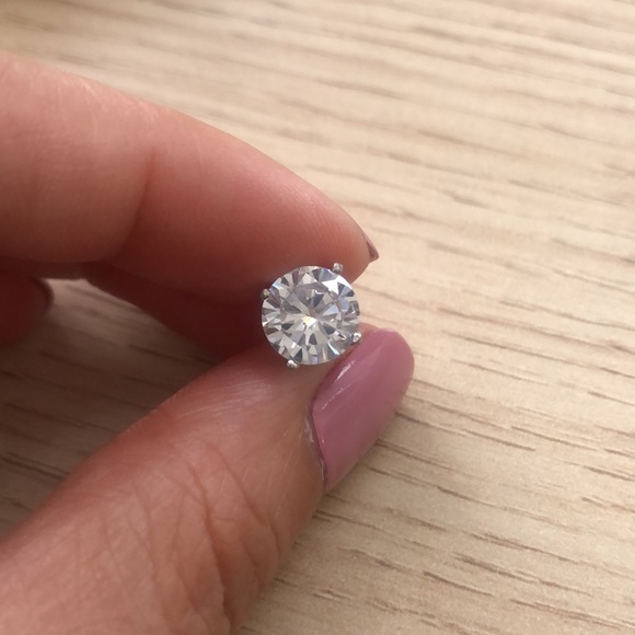 One 3 ct. size (approx) cubic zirconia stud. Super sparkly! - Picture 2 of 16